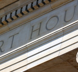 close up of court house building