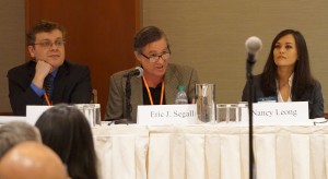 3 panelists seated at a table during the Affirmative Action session at the 2016 Annual Meeting