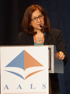 Phyllis Goldfarb, The George Washington University Law School, speaking behind podium