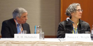 Panelists present at the Section on Legal History’s 2016 Annual Meeting program on the Magna Carta. L to R: R. H. Helmholz, The University of Chicago, The Law School and Danaya C. Wright, University of Florida Fredric G. Levin College of Law.