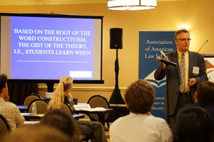 Michael H. Schwartz, Dean, University of Arkansas at Little Rock, William H. Bowen School of Law during the plenary session on learning theory.