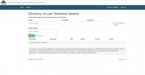 Screenshot of the Directory of Law Teachers online version