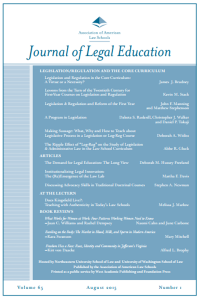 Journal of Legal Education August 2015 cover